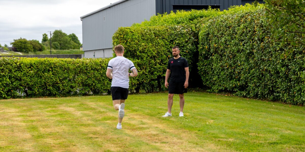 injury rehabilitation on grass